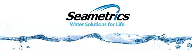 Seametrics logo with water
